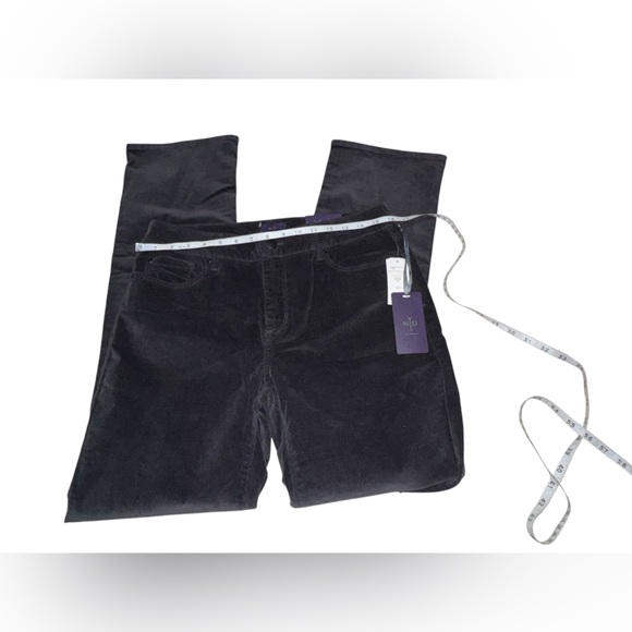 NWT NYDJ Black Straight Leg Women's Jeans Size 10 Gunmetal/Corduroy - Picture 2 of 9